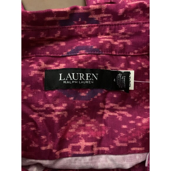 Lauren Ralph Lauren Geo-Print Shantung Tie-Waist Dress | NWT | Size 4 | TC - Picture 4 of 9